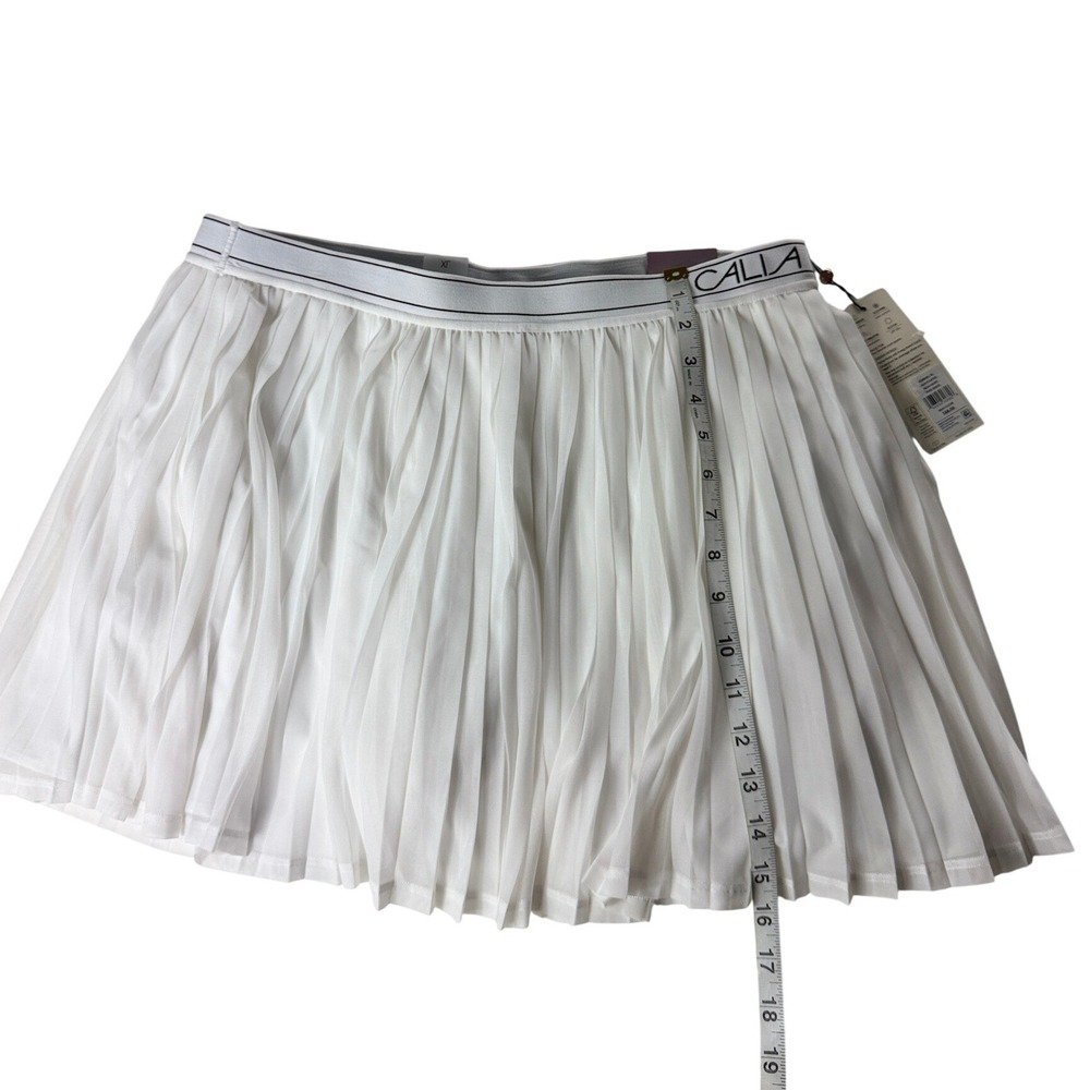 CALIA Womens XL Pleated Mesh Skort Pure White Tennis Court Skirt WAX15225W NWT - Picture 3 of 9